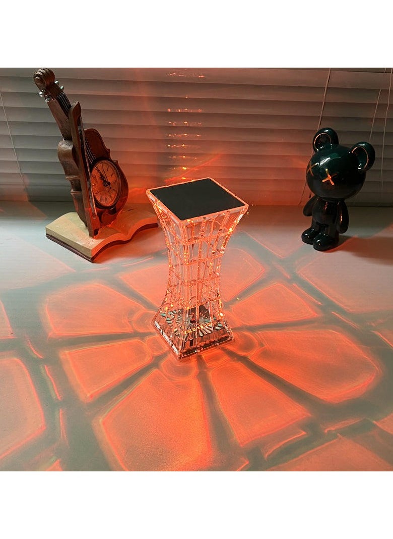 Happy Light - Rechargeable Acrylic Diamond Table Lamp White - Image 1