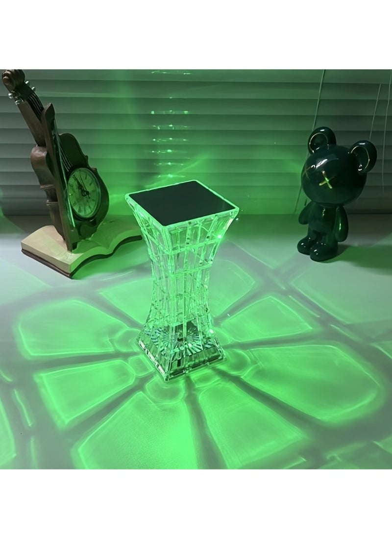 Happy Light - Rechargeable Acrylic Diamond Table Lamp White - Image 1