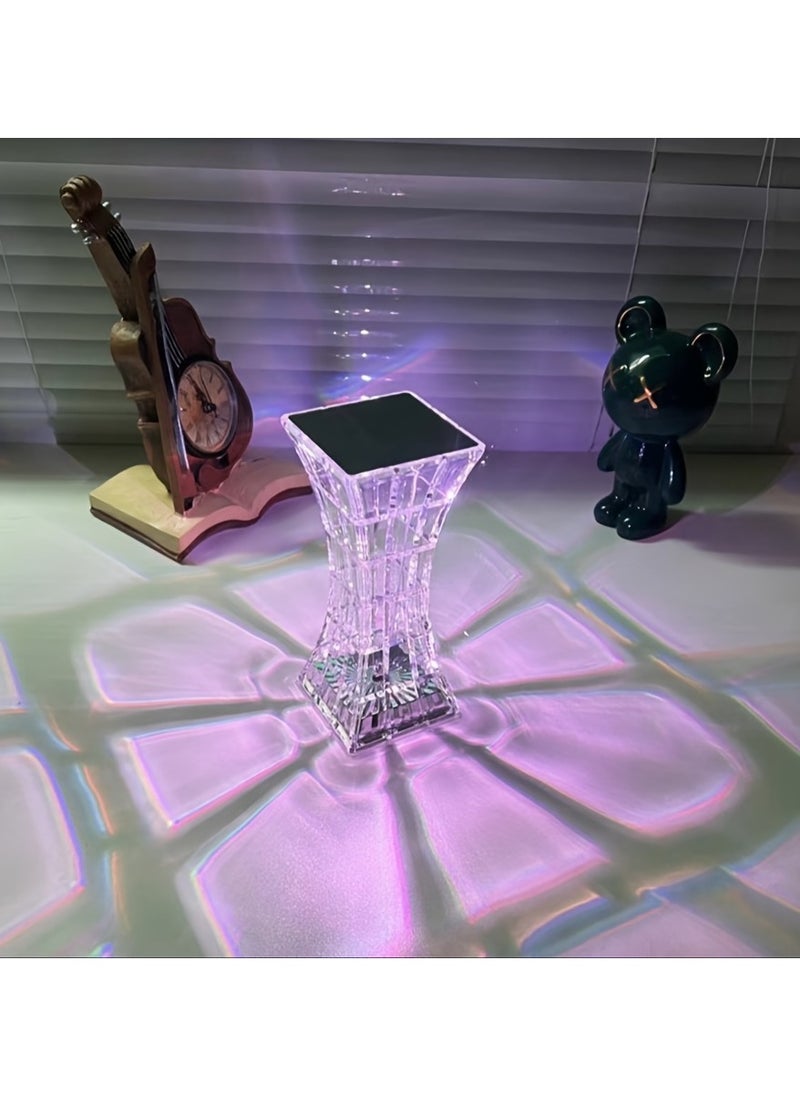 Happy Light - Rechargeable Acrylic Diamond Table Lamp White - Image 1