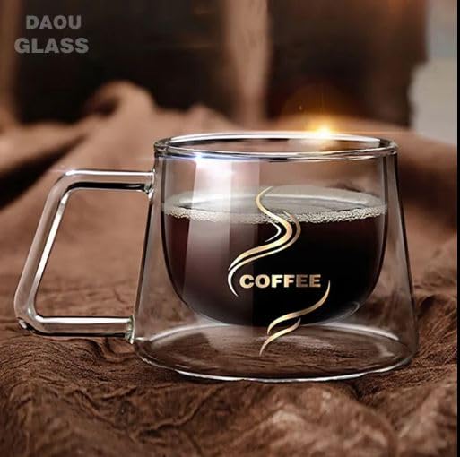 Ash  Roh Ash & Roh 150ml Modern Double Walled Coffee Mug, Insulated Cup for Hot and Cold Beverages, Sleek Handle Design (Pack of 6) - Image 5