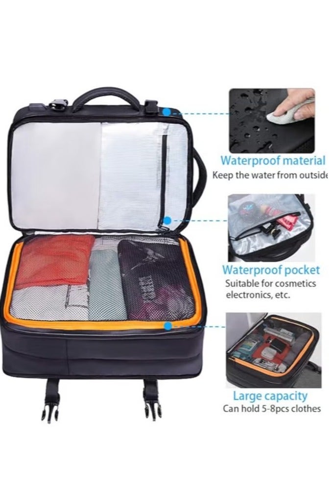 بانجي حقيبة ظهر للسفر مقاومة للماء مقاس 17 بوصة، حقيبة ظهر محمولة معتمدة للطيران للسفر الدولي، حقيبة ظهر متينة ومقاومة للماء للكمبيوتر المحمول، حقيبة ظهر كبيرة لعطلة نهاية الأسبوع للأعمال للجنسين... - Image 3