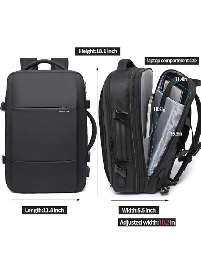BANGE 17 Inch Laptop Backpack with USB Charging Port, Expandable Anti Theft Business Travel Backpack, Large Capacity Computer Backpack for Men, Water Resistant Work Office Backpack with Padded Laptop Compartment - Image 2