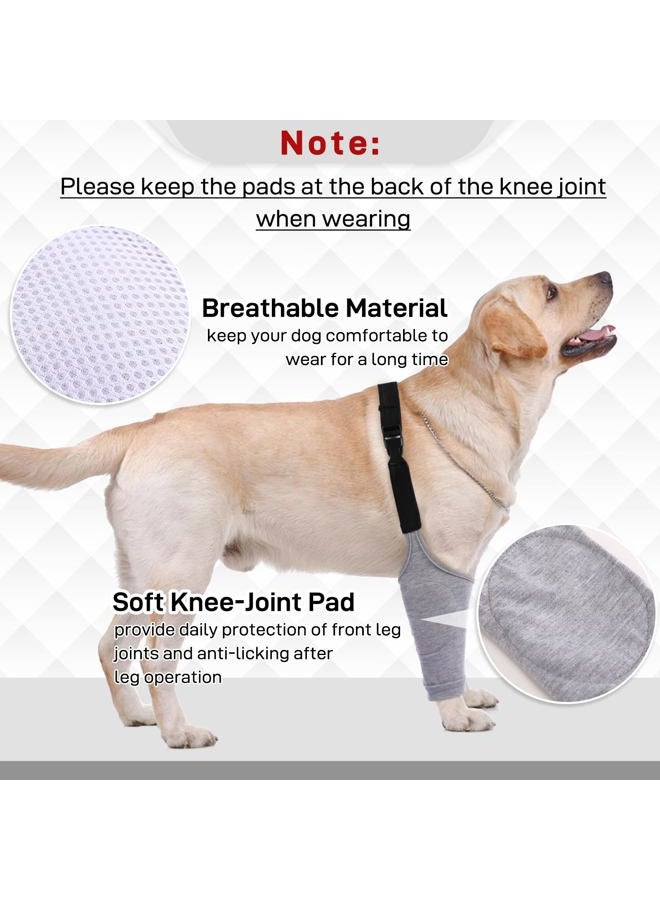 IDOMIK Dog Recovery Suit for Front Legs, Dog Leg Sleeves After Surgery with Elastic Band, Soft Protective Elbow Braces for Medium Large Dogs, Cone Collar Alternative to Stop Licking Leg Wounds,Grey,3XL - Image 3