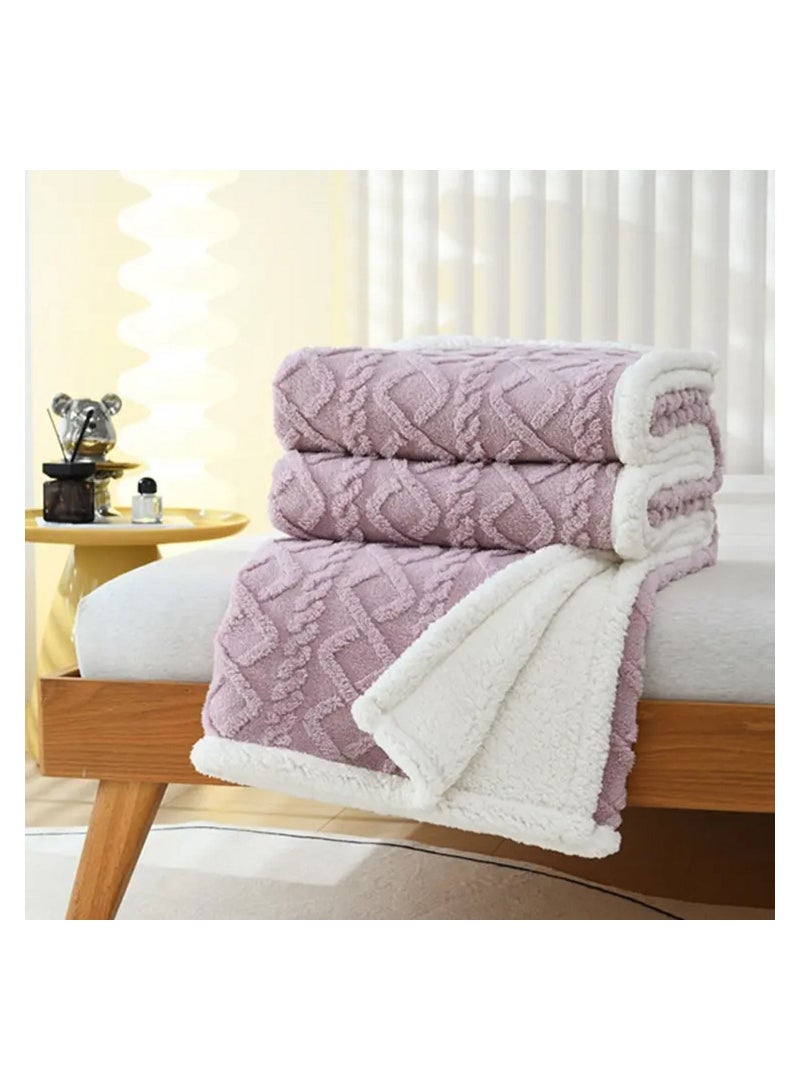 COMFY SOFT & FLUFFY THROW/BLANKET FOR LIVING/BEDROOM KINGSIZE LAVENDER - Image 1