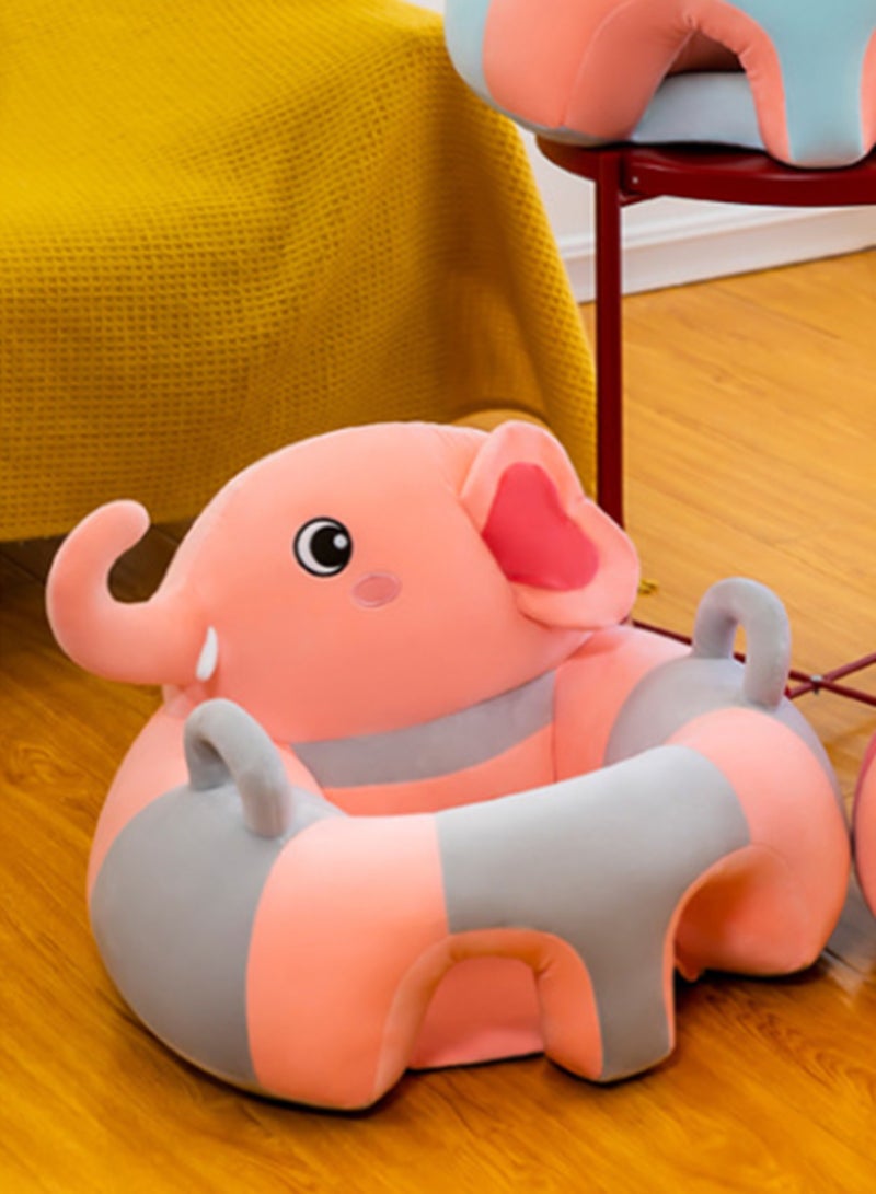 أوربازار أريكة للأطفال، كرسي تعليم الجلوس، مقعد دعم للأطفال، وسادة واقية، وسادة مخملية، كرسي جلوس للأطفال، مقعد دعم للأطفال، مقاعد مخملية للأطفال الصغار (فيل وردي) - Image 5