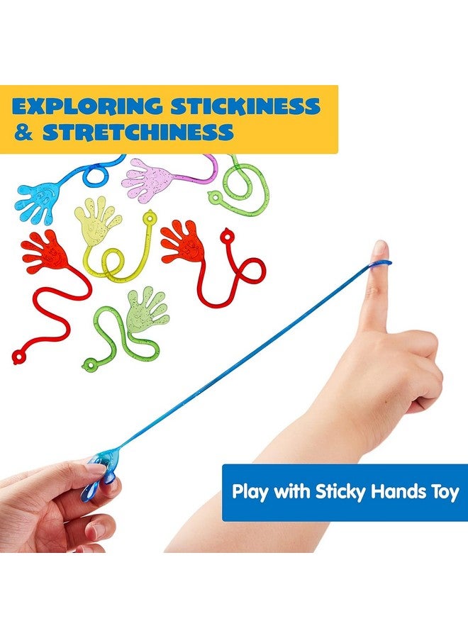 JOYIN 48Pcs Glitter Sticky Hands Party Favors, Party Table Favors Set for Kids, Holiday Traditions, Classroom Treasure Box Carnival Prizes Bulk Pinata Stuff Mini Toys - Image 2