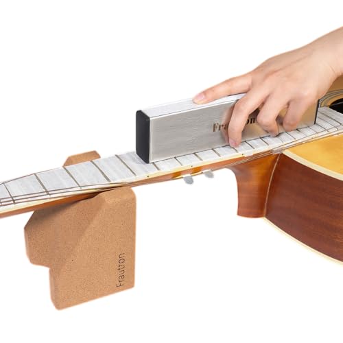 Frautron Guitar Setup Tool Kit, Luthier Repair Tool Kit, Fret Leveling Kit, Guitar Repairing Maintenance Tool Kit with Fret Sanding Beam File Rocker Ruler Gauge Measuring Tool Guitar Neck Rest - Image 3