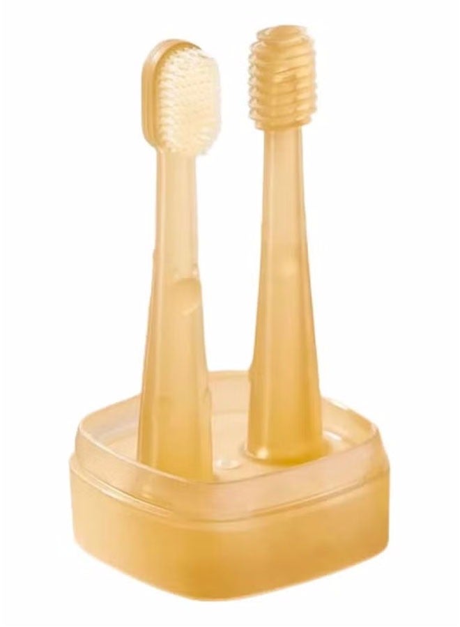 Baby Toothbrush & Tongue Cleaner, BPA-Free Extra Soft Training Toothbrush for Newborns, Infants & Toddlers, Includes Storage Box (0-18M) - Image 1