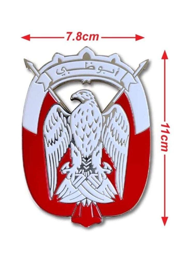 Captaintech Abu Dhabi High Quality logo Metal Emblem Badge for Car Silver - Image 3