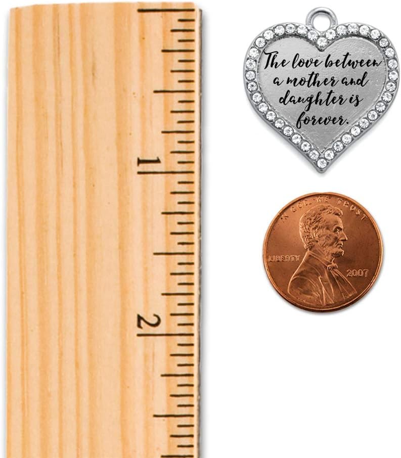 Inspired Silver - Mother and Daughter Bond - Silver Christmas Ornament - Open Heart Charm Christmas Tree Ornament with Cubic Zirconia - Holiday Hanging Decoration - Image 1