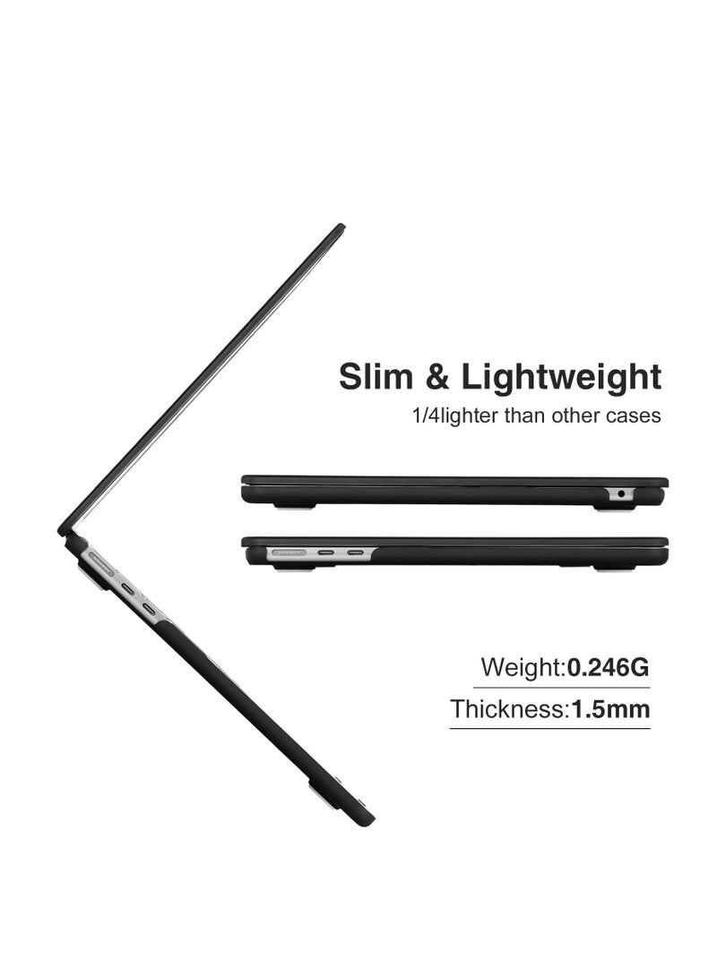 3 in 1 Bundle Case Compatible with MacBook Air 13 inch 2025-- 2022 M4/M3/M2 A3240/A3113/A2681, Shell Laptop Case + Screen Protector + Keyboard Cover Skin for Macbook Air 13.6 inch , Black - Image 5