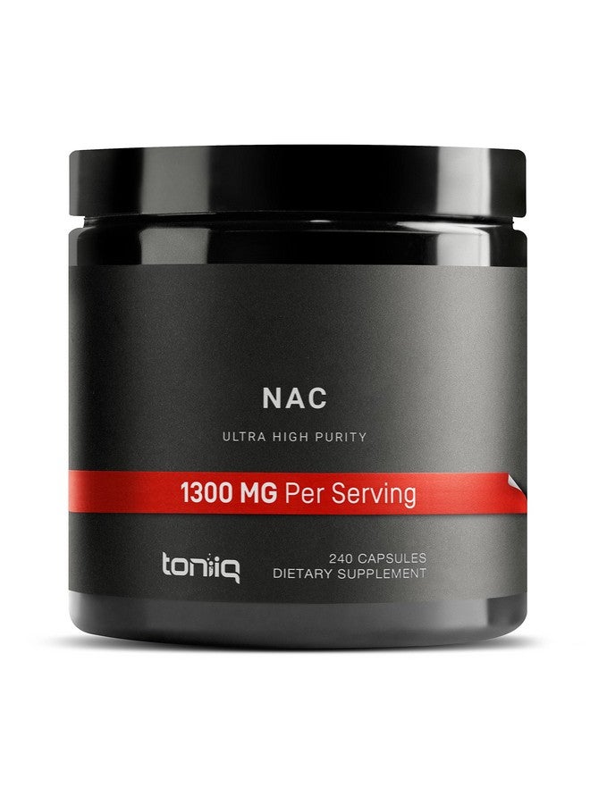 Toniiq مكمل NAC بتركيز 1300 ملغ نازيتيل سيستين إمداد لمدة 4 أشهر نقاء مختبر 98%+ قوة عالية للغاية متاح حيوياً مكمل NAC 240 كبسولة نباتية نازيتيل سيستين 120 حصة - Image 1