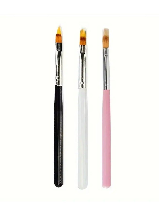 LANGMANNI 3pcs Ombre Nail Art Brush UV Gel Brushes for Manicure Nail Polish Gradient Drawing Blooming Pen Shadow Painting DIY Tools Accessories - Image 1