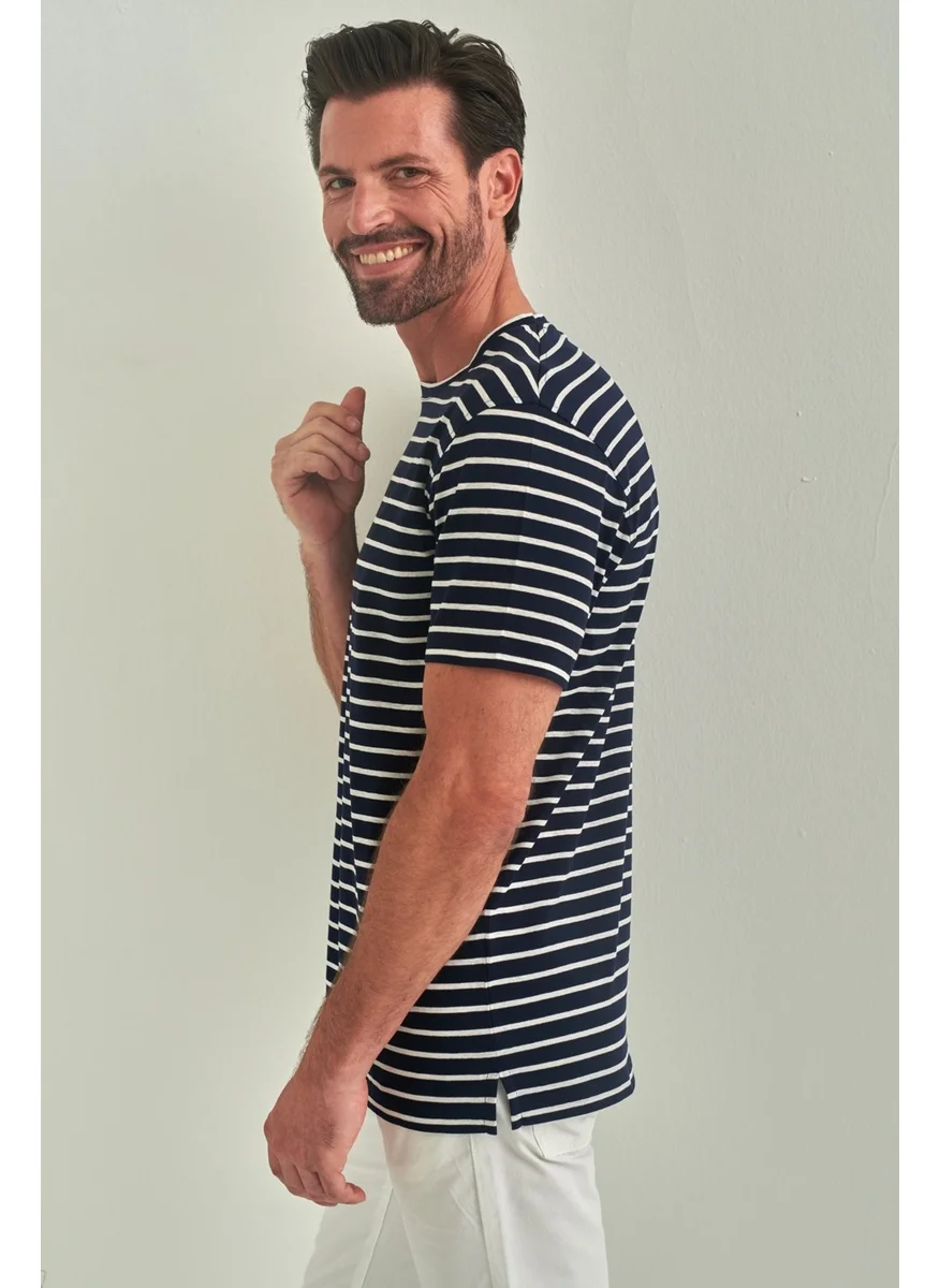 Bisse Men's Striped T-Shirt LACİ TS22Y22102_D39