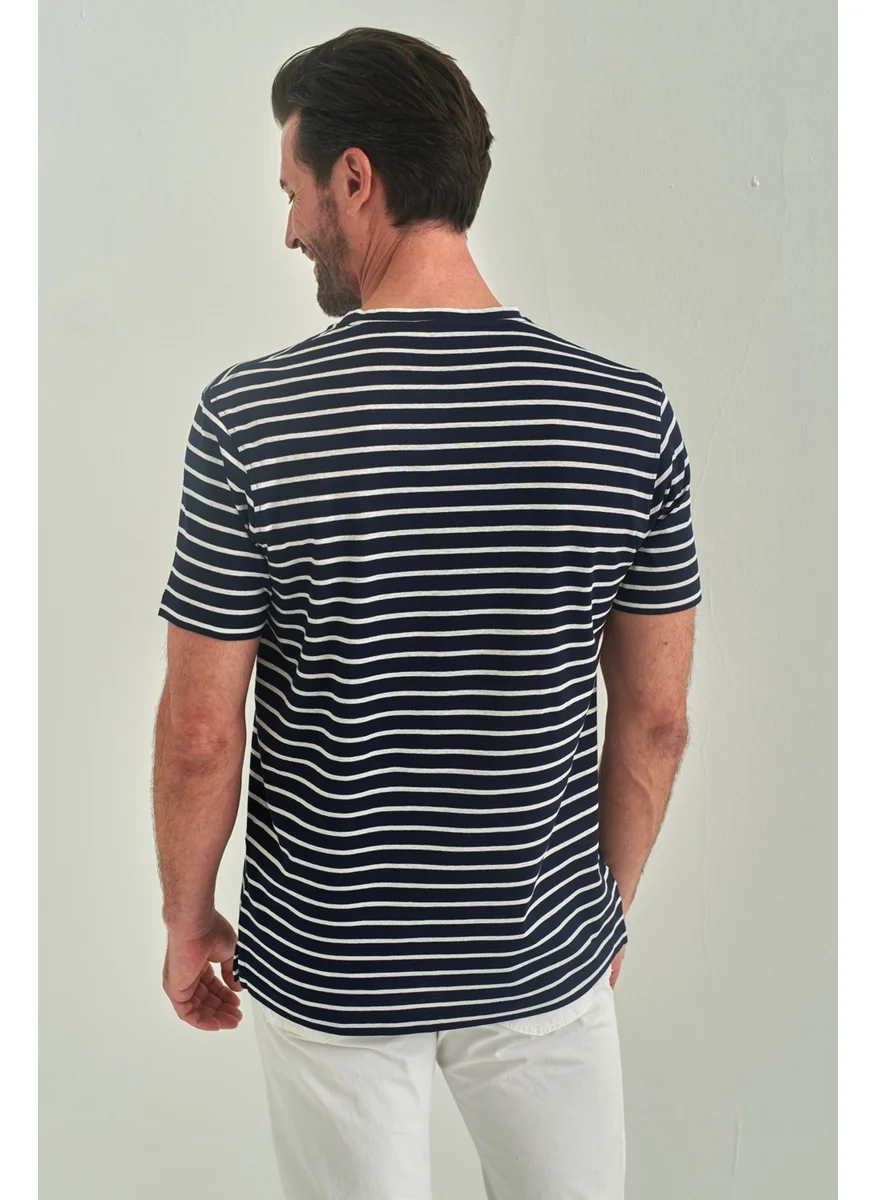 Bisse Men's Striped T-Shirt LACİ TS22Y22102_D39