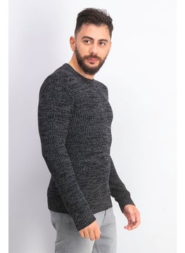 INC Men Crew Neck Long Sleeve Sweater, Deep Black  - Image 4
