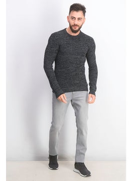 INC Men Crew Neck Long Sleeve Sweater, Deep Black  - Image 2