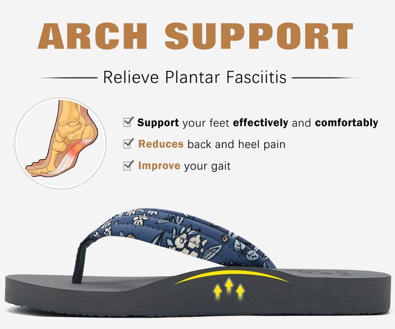 KuaiLu Womens Yoga Mat Flip Flops Comfortable Arch Support Ladies Summer Beach Pool Cushion Walking Thong Sandals Orthotic Slip on Outdoor Slides Travel Essentials Outfits Slippers Shoes Grey Size 8.5 - Image 5