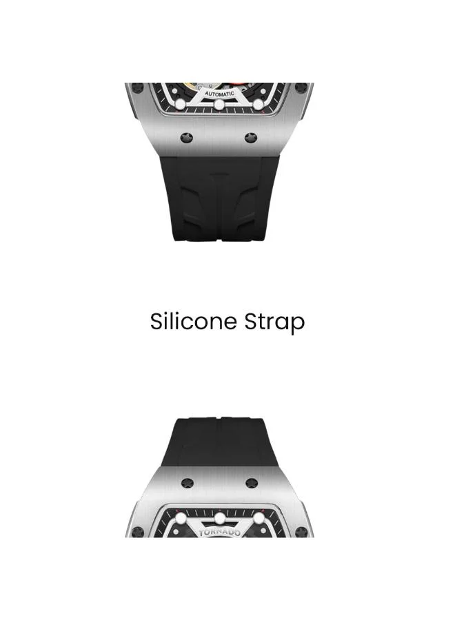 TORNADO Men's Silicone Automatic Watch T24302-SSBB - 38.5mmx49mm mm