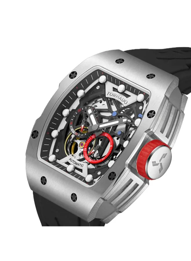 TORNADO Men's Silicone Automatic Watch T24302-SSBB - 38.5mmx49mm mm