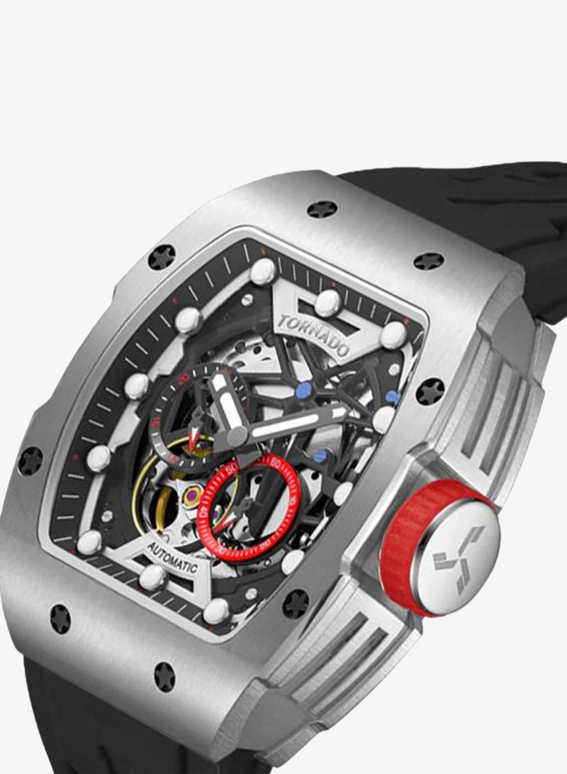 TORNADO Men's High Quality Flexible And Durable Silicone Automatic Watch T24302-SSBB - 39mm mm - Image 5