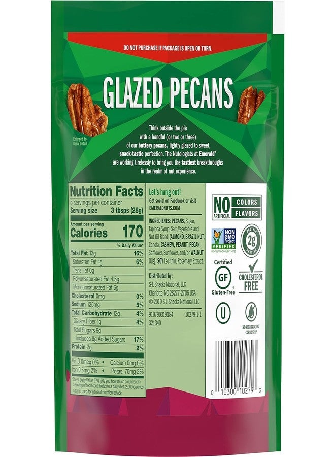 Emerald Nuts Combo Variety Pack Featuring Kettle Glazed Pecans & Honey Glazed Cashews | 5 Oz Resealable Bags | Kosher Certified, Non-GMO, Contains No Artificial Preservatives, Flavors or Synthetic Colors - Image 3