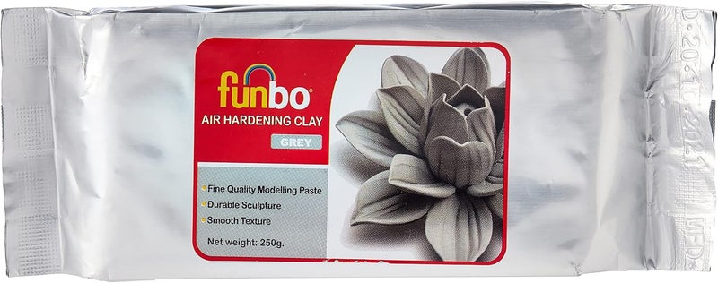 Funbo Air Hardening Clay 250 Grams - Grey - Image 1