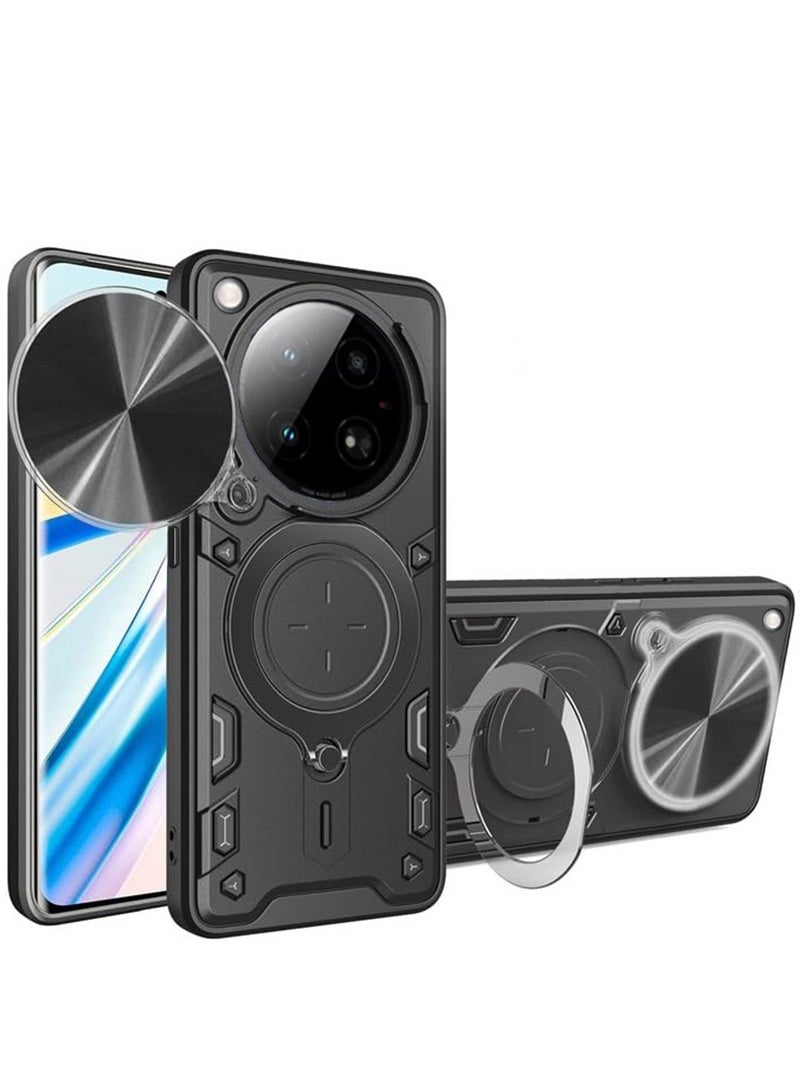 Case Cover for Infinix Zero 40 5G, Slide Camera Lens Cover, 360°Rotating Kickstand Ring, Bumper Shockproof Phone Case，Compatible with Car Magnetic Mount Mobile Phone Case For Infinix Zero 40 5G Black - Image 1