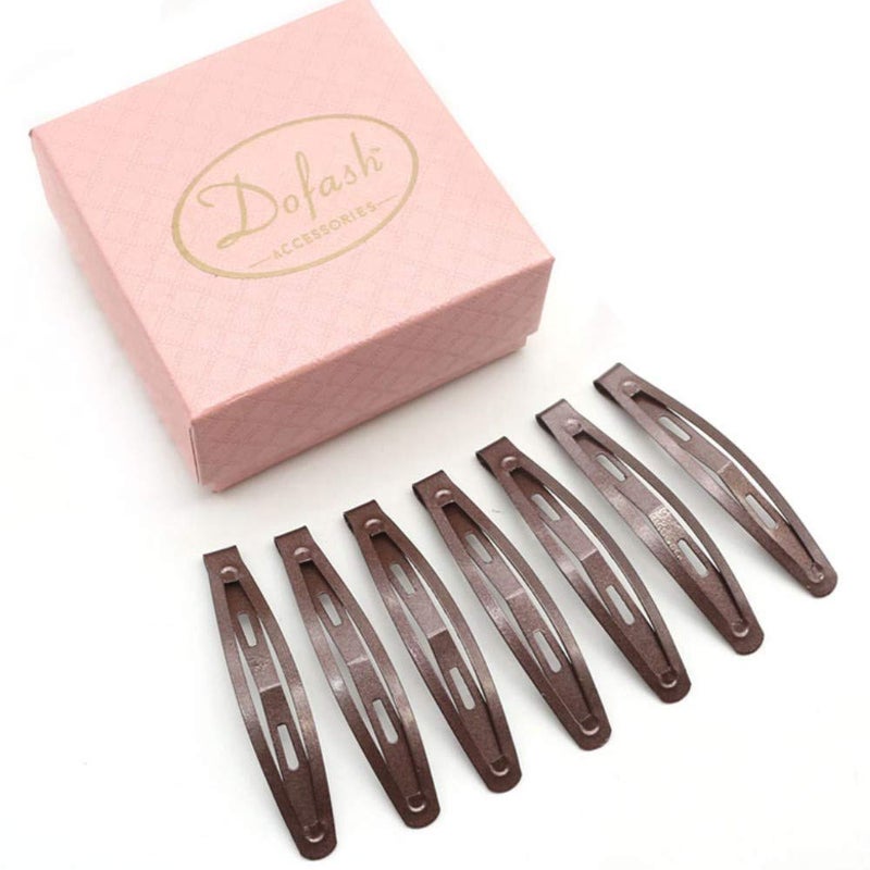 Dofash 12Pcs 6CM236IN Metal Slim Snap Hair Clips Long Hair Barrettes Hair Accessories for Women Thick HairBrown
