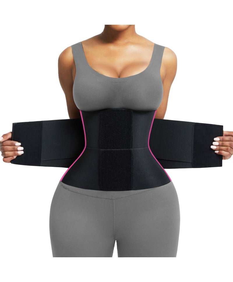 FeelinGirl Workout Waist Trainer Cincher Corset Postnatal Shaper Tummy Slimmer Plus Size for Women Rose Red S - Image 1