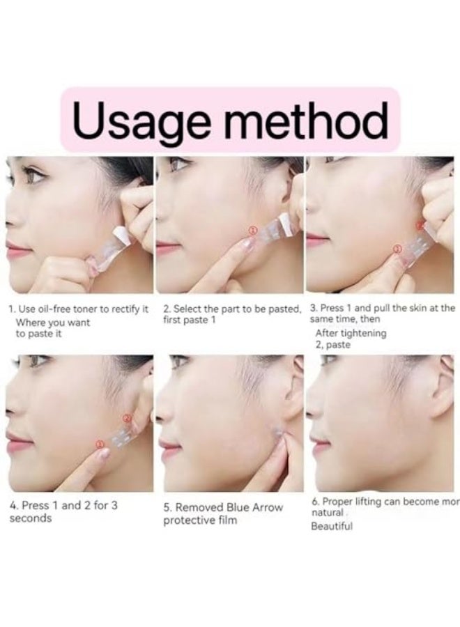 Invisible Face Lift Tape 80PCS – Instant V-Shape Jawline Lifting Strips, Skin Tightening Neck & Jowls Tape, Wrinkle & Smile Line Reducer, Waterproof Anti-Sagging Facial Tapes for Natural Firm Look - Image 5