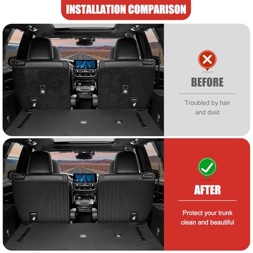 Utiiy Kick Mat Fit for 2024-2025 Toyota Grand Highlander, TPE Cargo Liner All Weather Backrest Mat for Grand Highlander 7 Seats Accessories(Not fit Highlander) - Image 2