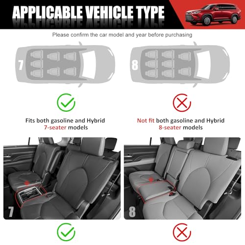 Utiiy Kick Mat Fit for 2024-2025 Toyota Grand Highlander, TPE Cargo Liner All Weather Backrest Mat for Grand Highlander 7 Seats Accessories(Not fit Highlander) - Image 3