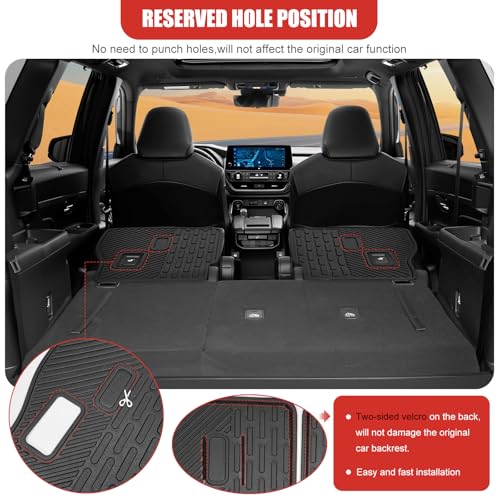Utiiy Kick Mat Fit for 2024-2025 Toyota Grand Highlander, TPE Cargo Liner All Weather Backrest Mat for Grand Highlander 7 Seats Accessories(Not fit Highlander) - Image 5