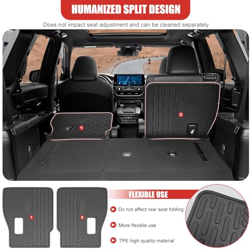 Utiiy Kick Mat Fit for 2024-2025 Toyota Grand Highlander, TPE Cargo Liner All Weather Backrest Mat for Grand Highlander 7 Seats Accessories(Not fit Highlander) - Image 4