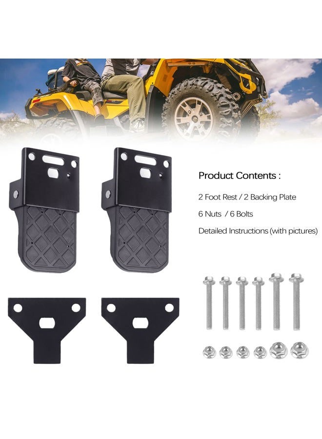 Xislet Pair ATV Foot Rests for Four Wheeler Rear Passenger Foot Peg Universal Compatible with ATV Such as Polaris Sportsman Scrambler Made of Metal and Non-Slip Tread - Image 4