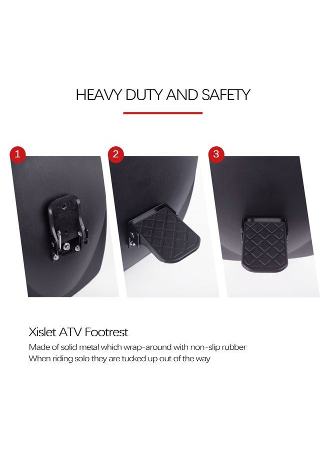 Xislet Pair ATV Foot Rests for Four Wheeler Rear Passenger Foot Peg Universal Compatible with ATV Such as Polaris Sportsman Scrambler Made of Metal and Non-Slip Tread - Image 2