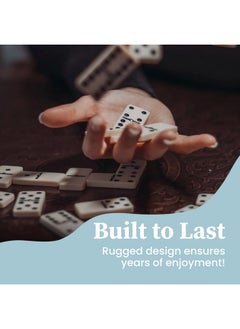 Kicko Domino Set - 28 Pieces Double Six Classic Dominoes In Durable Wooden Brown Box - Fun Mini Board Game For 2-4 Players - Ideal For Boys, Girls, Adults - Family Game Night And Vintage Party Games  - Image 4
