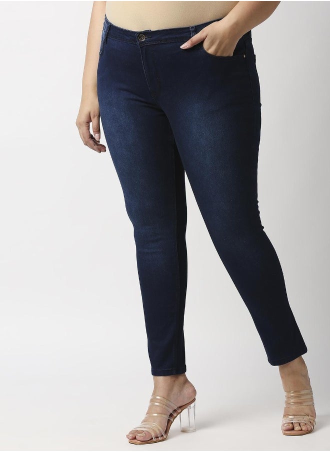 HIGH STAR Women Blue Slim Fit Light Fade Stretchable Jeans  - Image 5