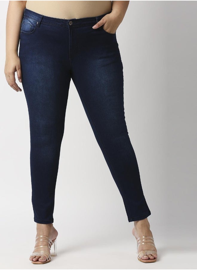 HIGH STAR Women Blue Slim Fit Light Fade Stretchable Jeans  - Image 4