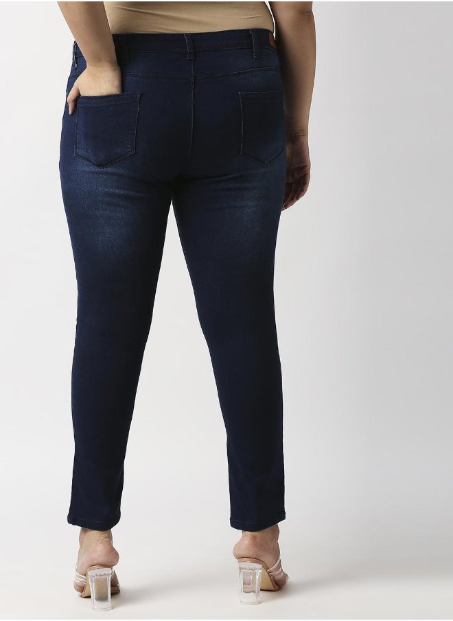 HIGH STAR Women Blue Slim Fit Light Fade Stretchable Jeans  - Image 3