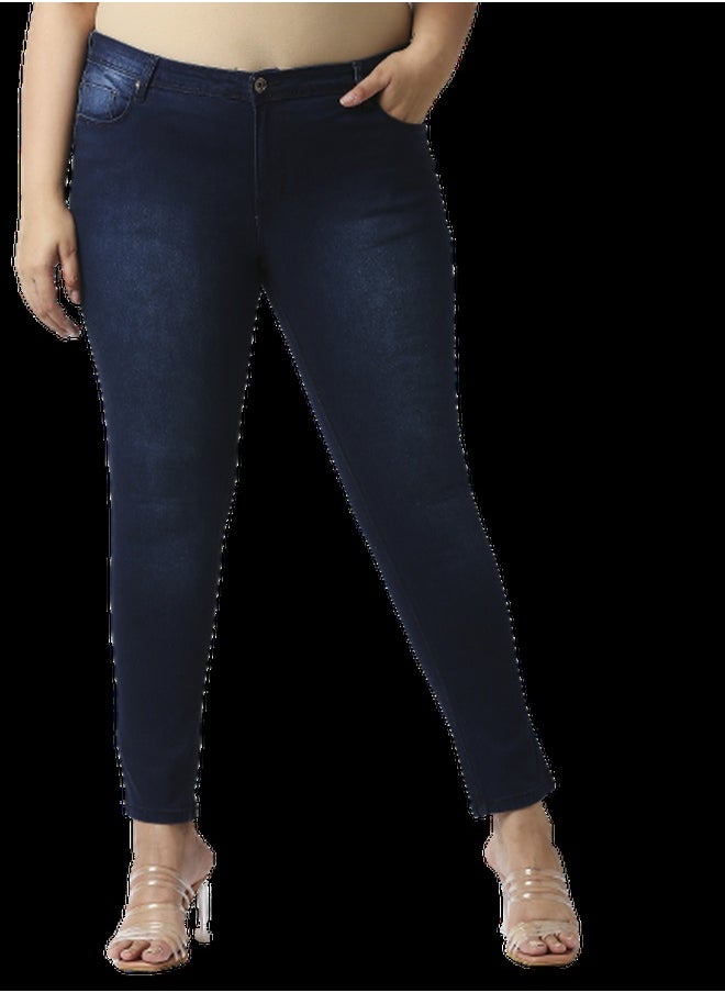 HIGH STAR Women Blue Slim Fit Light Fade Stretchable Jeans  - Image 1