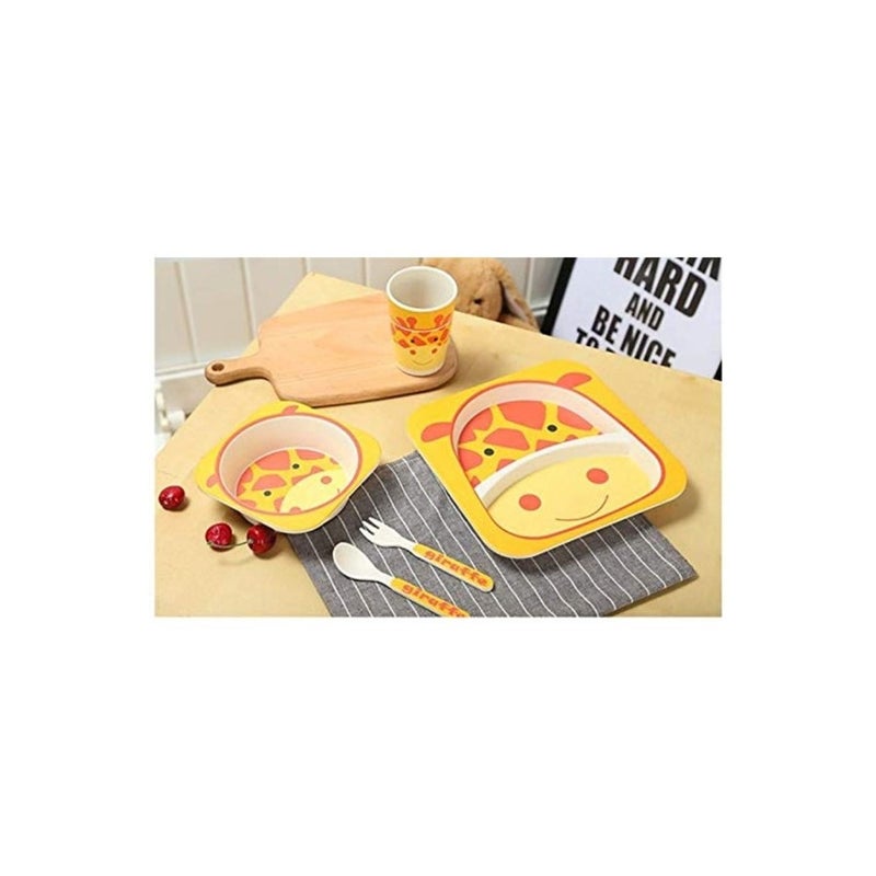 5-Piece Bamboo Fiber Tableware Set - Image 3