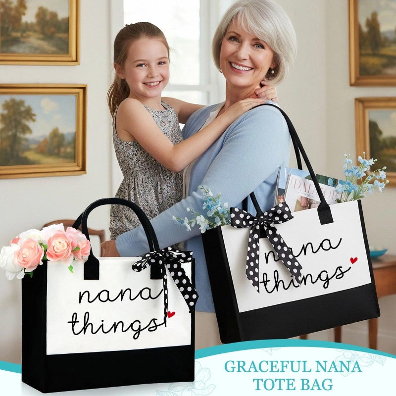 Verouis Gifts for Nana Birthday Nana Gifts from Grandkids Best Grandma Ever Gift Merch for Christmas, Happy Birthday Funny Grandma Gift Ideas for Women from Grandson, Granddaughter, Grandkids with Tote Bag - Image 2