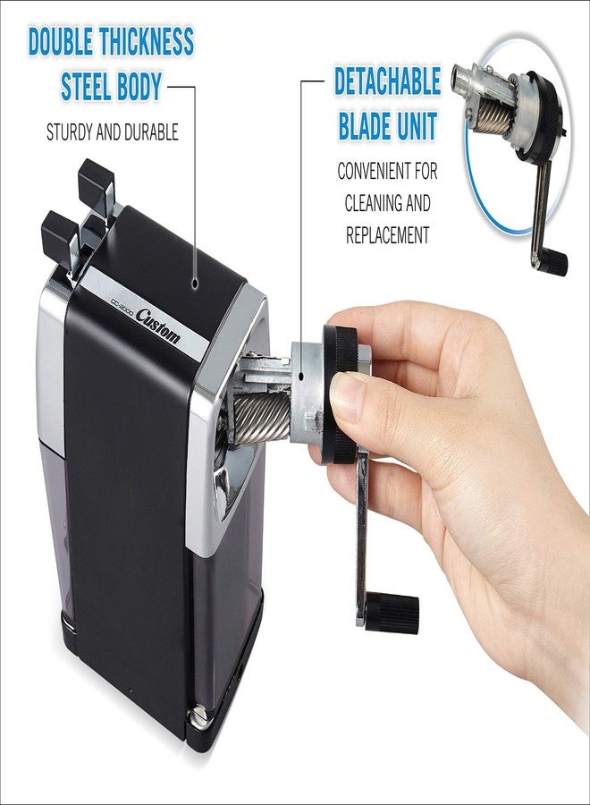 CARL Pencil Sharpener, CC-2000, Black, 5-Point Selector. Manual, Quiet for Office and Home Desks, School Classroom, CUI19018 - Image 5