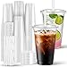 Charmount 24 oz Clear Plastic Cups with Lids and Straws 100 Sets Disposable To Go Cups for Cold Drinks Iced Coffee Coffee Bar Accessories Smoothies - Image 1