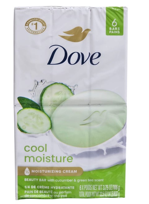 Dove Go Fresh Beauty Soap for smoother skin, cucumber and green tea from 6 items