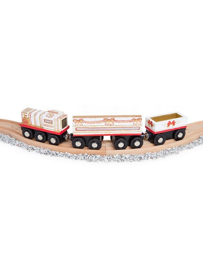 Orbrium 8 عربات قطار غير مطلية مع مجموعة من 12 لون من الطلاء وفرش الطلاء للسكك الحديدية الخشبية المتوافقة مع توماس، تشاجينغتون، بريو، رائعة لموضوع حفلة عيد الميلاد للقطار - Image 5