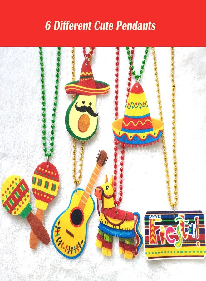 Becfupo 48 Pcs Mexican Fiesta Beads Necklaces, Cinco De Mayo Necklaces Beads For Mexican Fiesta Bachelorette Party Decorations, Cinco De Mayo Party Photo Props - Image 4