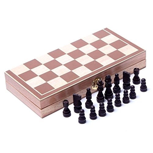 BlueSnail 15" Classic Vintage Standard Folding Wooden Chess Set, Foldable Games Board Crafted Carved - Image 3